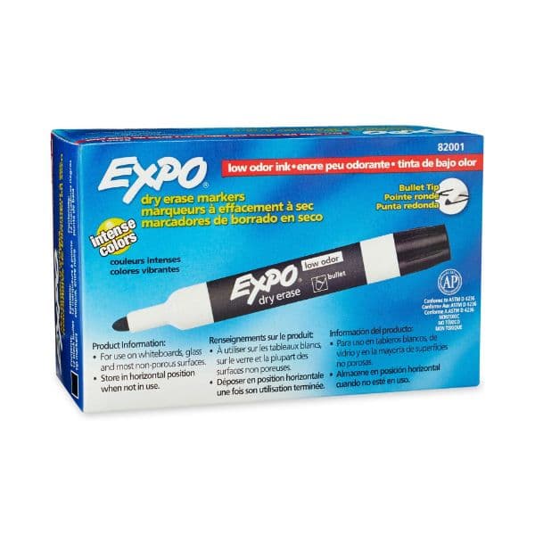 Expo EXPO Dry Erase Markers Bullet Marker 12-Pack. Black Colour. 82001
