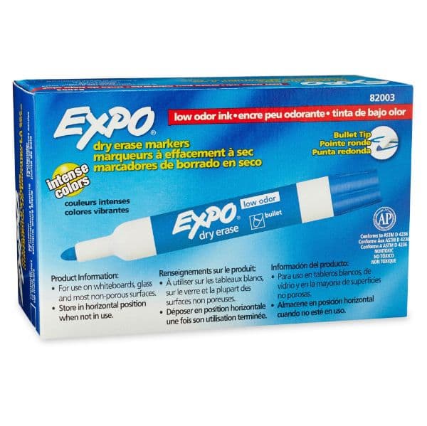 Expo EXPO Dry Erase Markers Bullet Marker 12-Pack. Blue Colour. 82003