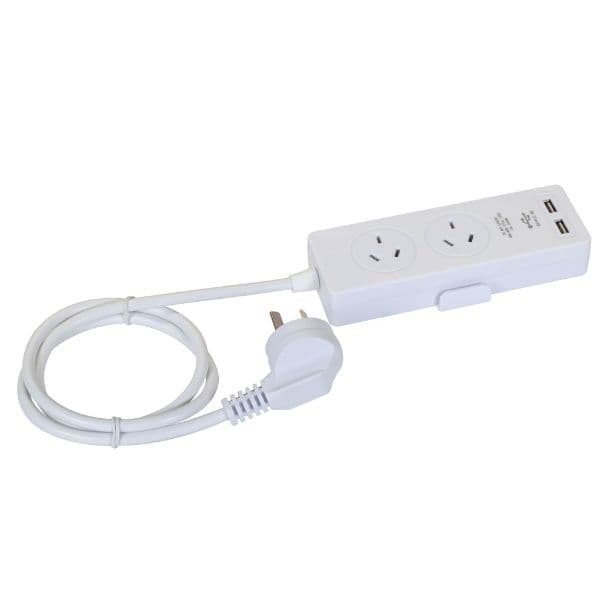 Dynamix DYNAMIX 2-way Powerboard with 2x USB 2.4A Rapid Charging Ports. A12U