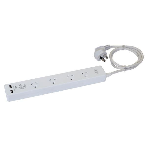 Dynamix DYNAMIX 4-way 10A Home & Office Powerboard with two USB 3.4A A14U