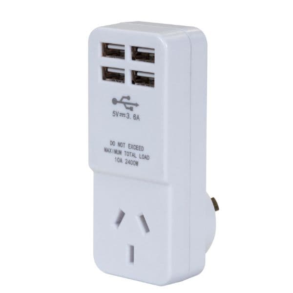 Dynamix DYNAMIX USB-A Wall Charger with 4x USB-A Outlets & 1x Main Power A4U