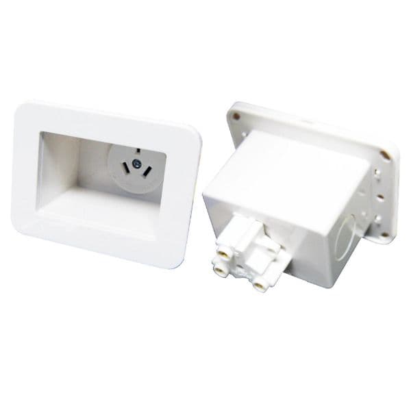Dynamix DYNAMIX Recessed Single Power Outlet. Cut out 76mm x 52mm min AV-RPS01