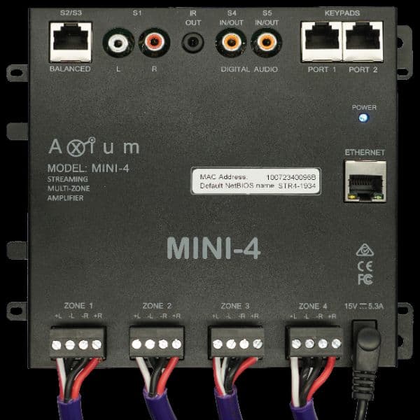Axium AXIUM MINI 4 Multiroom / Streaming Amplifier, 4 POWERED ZONES AXMINI4
