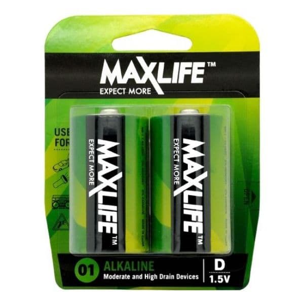Maxlife MAXLIFE D Alkaline Battery 2 Pack Long Lasting Alkaline Formula. BATD-A2