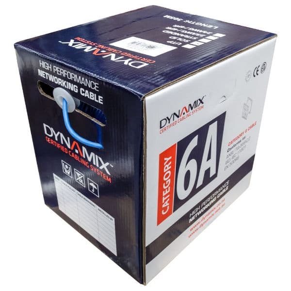 Dynamix 305m Cat6A Grey S/FTP Cable Roll 500MHz 23AWGx4P LSZH Jacket C-C6A1L-SLDGREY