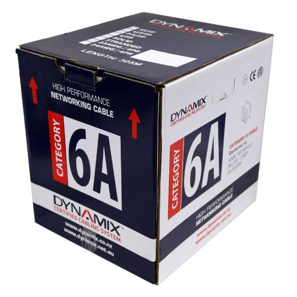 Dynamix 305m Cat6A White F/UTP Cable Roll 500MHz 23AWGx4P PVC Jacket Supplied On Plastic C-C6AF-SLDWHITE