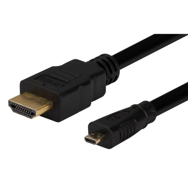Dynamix DYNAMIX 2m HDMI to HDMI Micro Cable v1.4. Max Res: 4K@30Hz. Colour C-HDMI-MIC-2