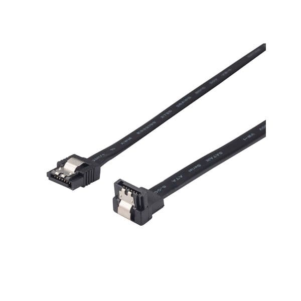 Dynamix DYNAMIX 1m Right Angled SATA 6Gbs Data Cable with Latch. Black Colour C-SATA3-R100