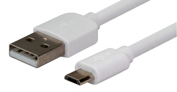 Dynamix DYNAMIX 3m USB 2.0 Micro-B Male to USB-A Male Connectors. C-U2AMICB-3WH