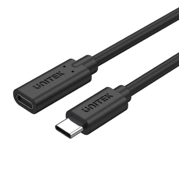 Unitek UNITEK 0.5m 100W PD USB3.1 USB-C Male to USB-C Female Extension C14086BK
