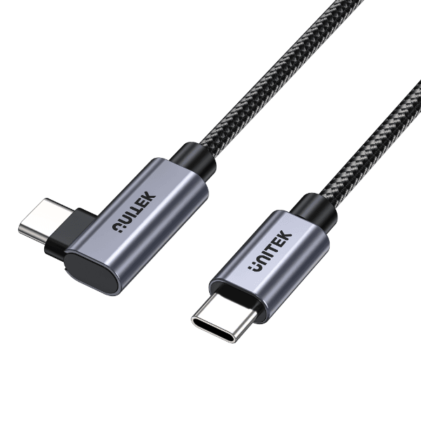 Unitek UNITEK 2m USB-C to Right Angled 90 Degree USB-C Connector. C14123BK-2M