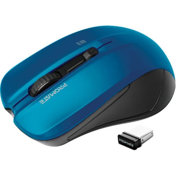 PROMATE Ergonomic Wireless Mouse W/ Ambidextrous Design. 800/1200/1600Dpi 10m Working CONTOUR-BL