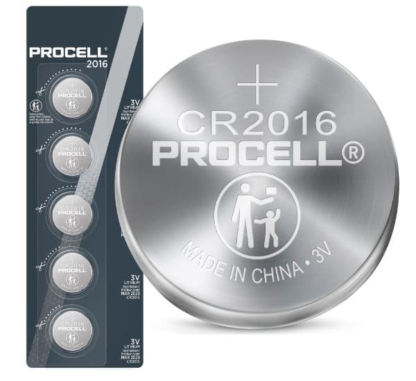 Procell #PROCELL Lithium CR2016 Coin Battery. Box of 20 (4x Strips of 5) DURPC2016