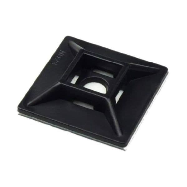 DYNAMIX 28 x 28mm Self Adhesive Black Cable Ties Mount Pack of 20 DY30CTMB20