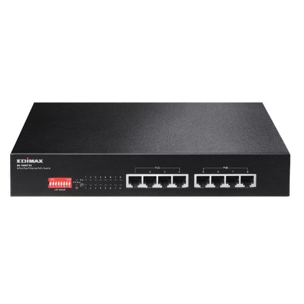 Edimax EDIMAX 8 Port 10/100 Fast Ethernet PoE+ Switch with DIP Switch. ES-1008PV2