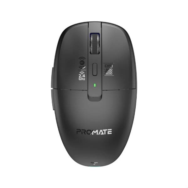 Promate PROMATE Dual-Mode Wireless Mouse With Rechargeable Battery. 2.4G & BT Connect FLIXI-BLK