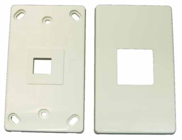 Dynamix DYNAMIX Single Port RJ45 Keystone Face Plate - 2x piece. Horizontal FP-1KS