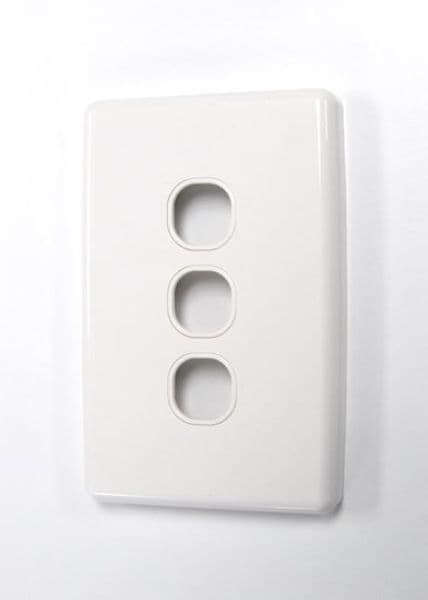 Amdex AMDEX Switch Plate ONLY. 3 Gang WPC Series Wall Face Full Cover FP-3PV3