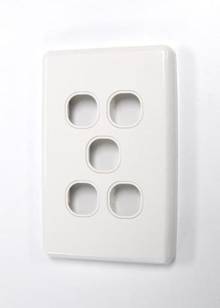 Amdex AMDEX Switch Plate ONLY. 5 Gang WPC Series Wall Face Full Cover FP-5PV3