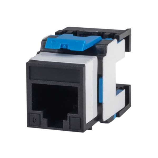 Dynamix DYNAMIX Cat6 180 Unshielded Keystone Jack, Dual IDC. FP-C6-180BK