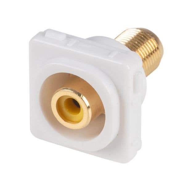 Amdex AMDEX Yellow RCA to F Connector. Gold Plated FP-RCAF-YE