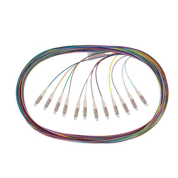 Dynamix DYNAMIX 2M LC Pigtail OM3 12x Pack Colour Coded, 900um Multimode FPT-OM3LC-12