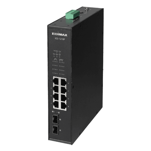 Edimax EDIMAX Industrial 10-Port Gigabit PoE+ DIN Rail Switch. 8 x Gigabit IGS-1210PV2