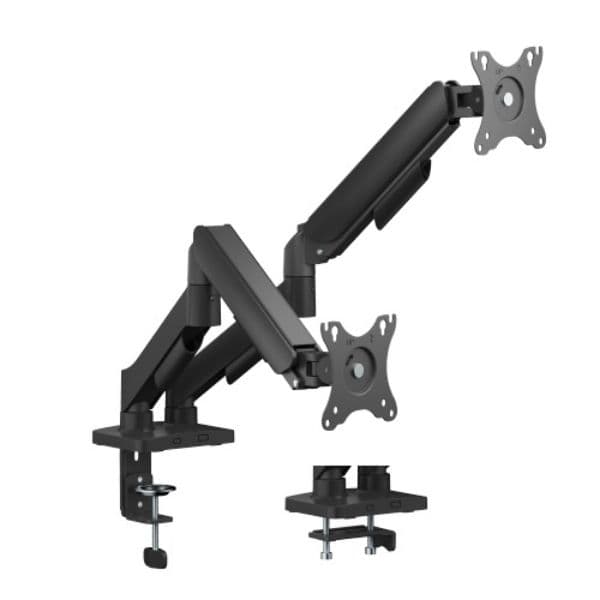 Brateck 17"-32" Dual Monitor Mechanical Spring Monitor Arm. Max Load 2x 9Kgs, Black LDT97-C024E