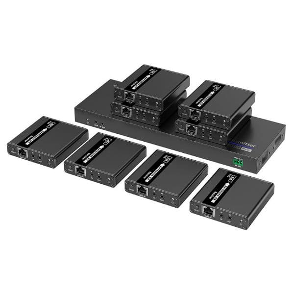 Lenkeng LENKENG 1-In-8-Out 4K@30Hz HDMI Extender. 1x HDMI in & 8x RJ45 out. LKV728P
