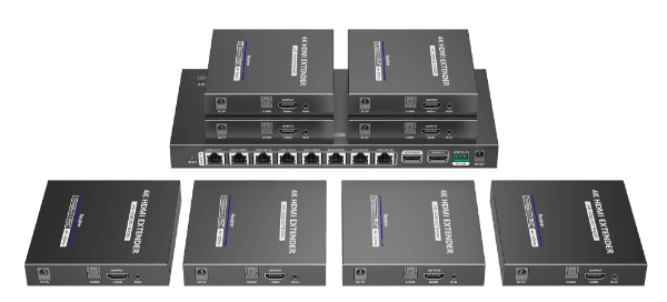 Lenkeng LENKENG 1-In-8-Out 4K@60Hz HDMI Extender. 1x HDMI in & 8x RJ45 out. LKV828P