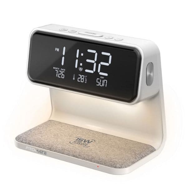 Promate PROMATE 3-in-1 Multi-Function LED Alarm Clock with 15W Wireless LUMIX-15W