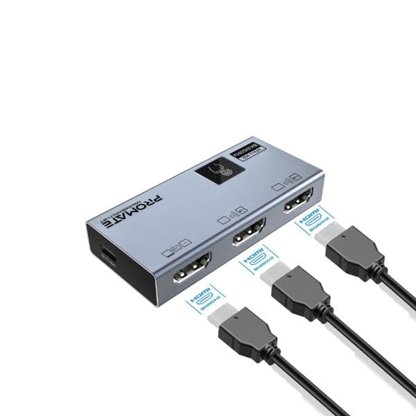 Promate PROMATE HDMI Switch with Smart Touch Control. Includes 1x HDMI MEDIASWITCH-2T