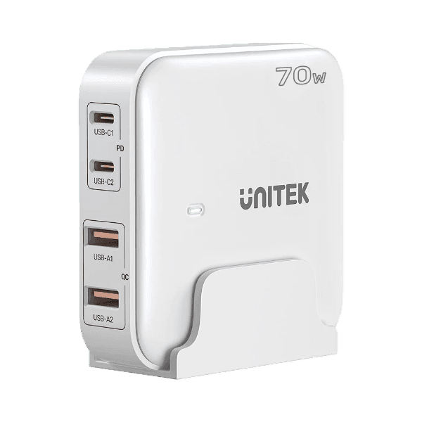 Unitek UNITEK 70W Desktop GaN Charging Station with 2x USB-C PD Ports & 2x P1228AWH
