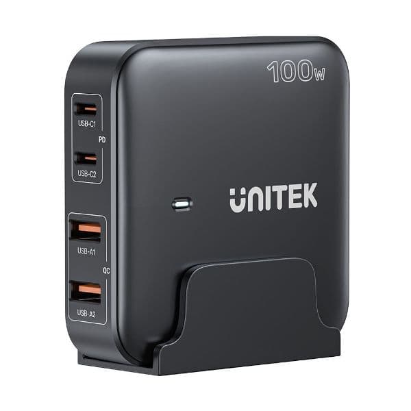 Unitek UNITEK 100W Desktop GaN Charging Station with 2x USB-C PD Ports & 2x P1229ABK