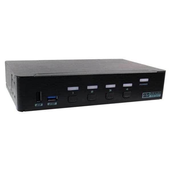 Rextron REXTRON 4 Port USB-A KVM Switch with Audio & Hotkey Control. PAAG-E3114