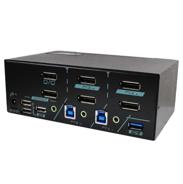 Rextron REXTRON 2-Port Dual View DisplayPort USB3.0 KVM Switch. PAAG-E3122