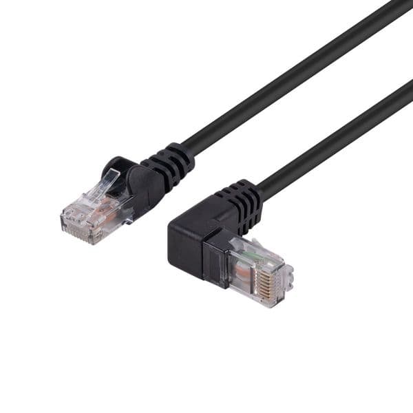 Dynamix DYNAMIX 5m Cat6 Black UTP Right Angled Patch Lead 250MHz PLKRA-C6-5
