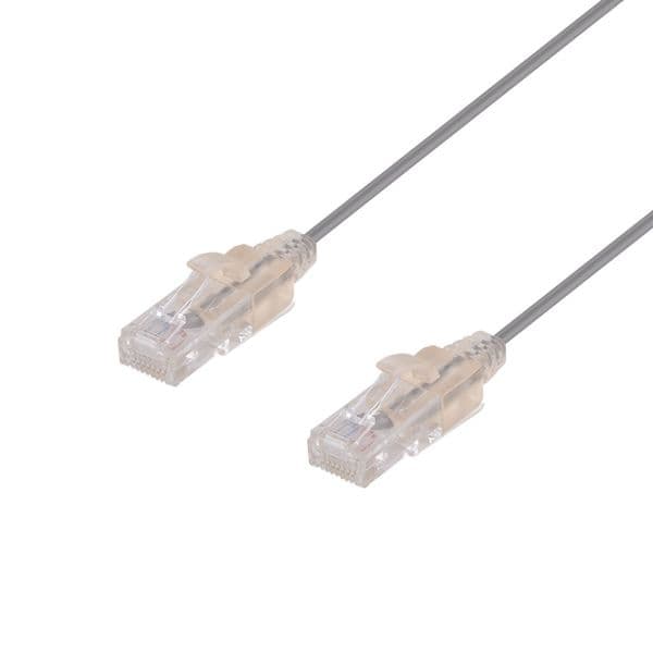Dynamix 2.5m Cat6A 10G Grey UTP LSZH Patch Lead 30AWG 802.3af Unshielded Plug. PLSGY-C6-2-5