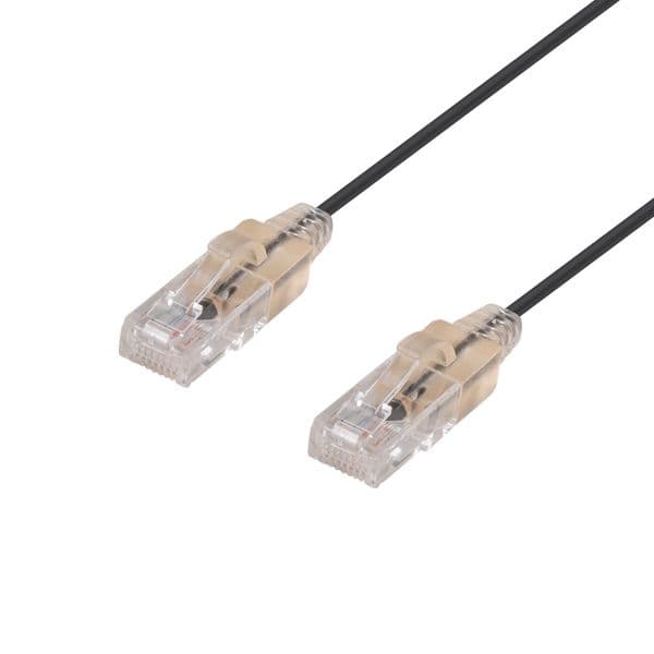 Dynamix 0.15m Cat6A 10G Black UTP Patch Lead 30AWG 8023af Unshielded Plug. PLSK-C6-0-15