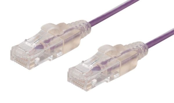 Dynamix DYNAMIX 2m Cat6A 10G Purple Ultra-Slim Component Level UTP PLSP-C6-2