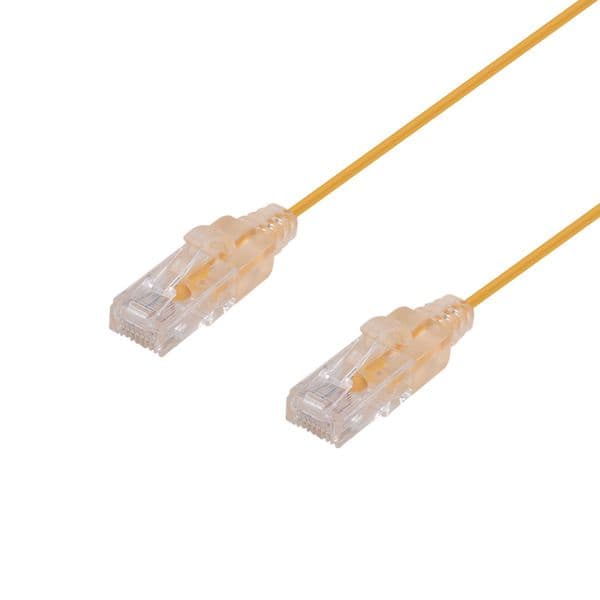 Dynamix 0.25m Cat6A 10G Yellow UTP LSZH Patch Lead 30AWG 802.3af Unshielded Plug. PLSY-C6-0-25