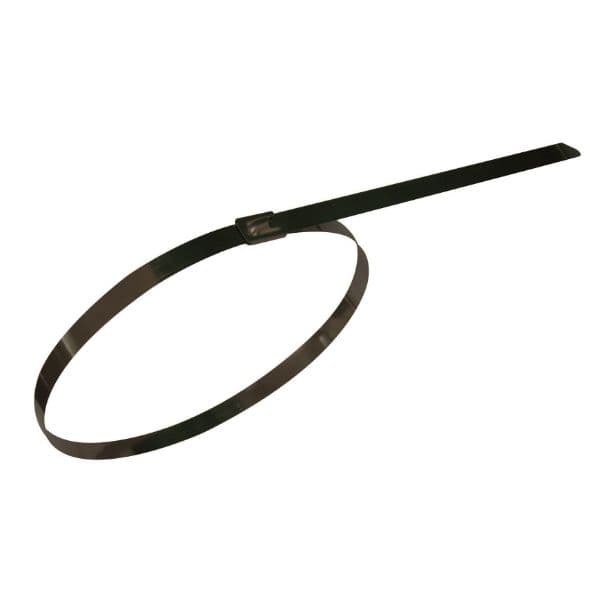 POWERFORCE 4.6 X 300mm 316L Stainless Steel Cable Ties Pack Of 100 667N/68kgs Tensile Strength POWCTSSC3004-100