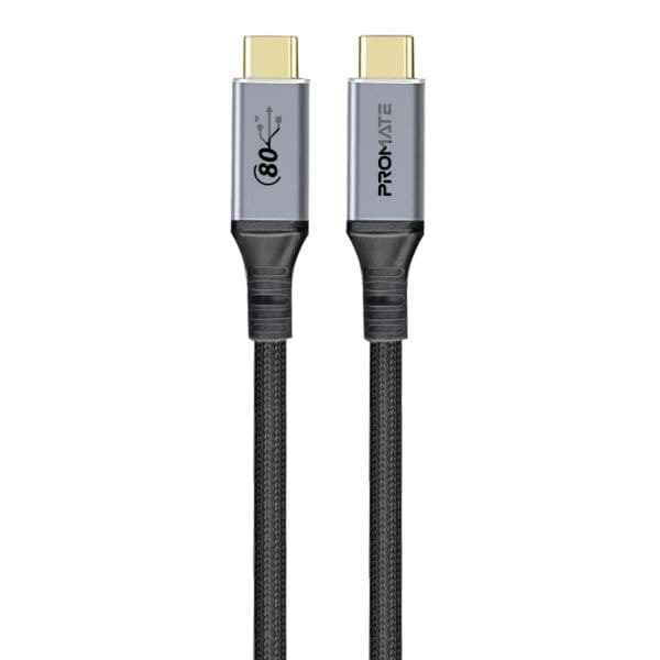 Promate 1.2M High-Speed 80Gbps USB4 Cable With 240W PD, 8K@60Hz, Supports Thunderbolt 5 POWERBOLT-80G