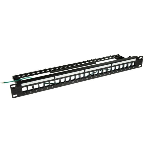 Dynamix DYNAMIX 24 Port 19' 1RU STP / UTP Unloaded Keystone Patch Panel PP-UKSTP-24RMB