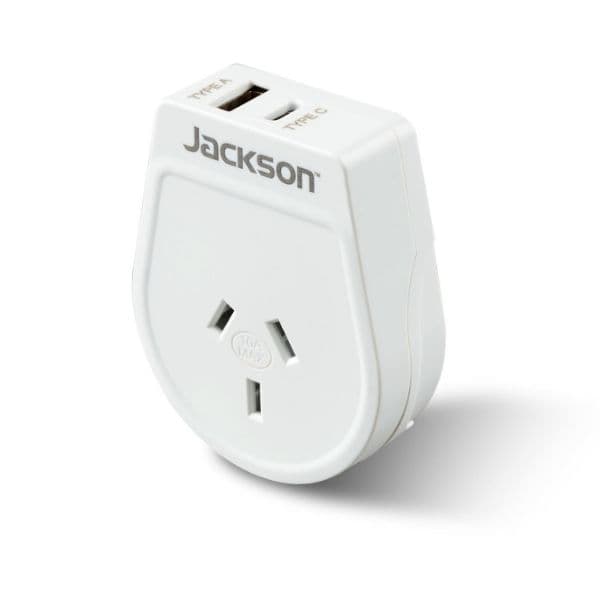 Jackson JACKSON Slim Outbound Travel Adaptor 1x USB-A and 1x USB-C PTA8809USBMC