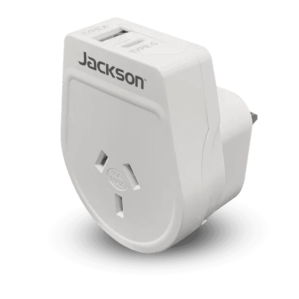 Jackson JACKSON Slim Outbound Travel Adaptor 1x USB-A and 1x USB-C PTA8811USBMC