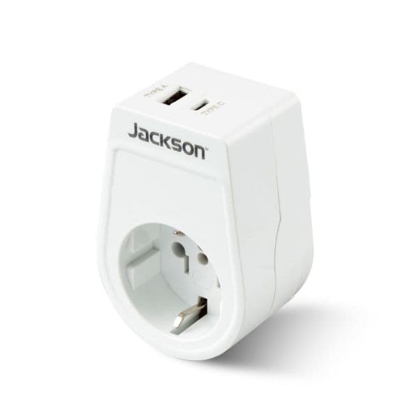 Jackson JACKSON Slim Inbound Travel Adaptor 1x USB-A and 1x USB-C PTA929USBMC