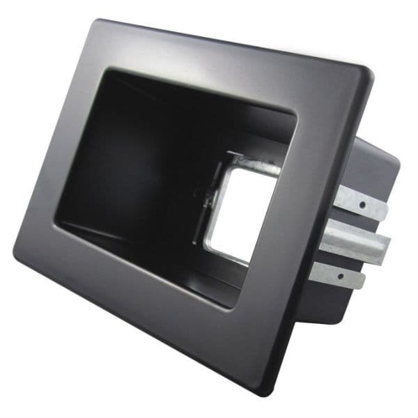 Recessed RECESSED Single Black Wall Box 1x GPO Slot, Stud Mount or Floating RECWP1BK