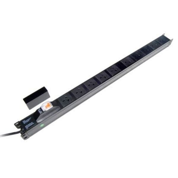 Dynamix DYNAMIX 10 Outlet Vertical Power Rail (10A) with 6kVa C-Curve MCB RPR-10V15MCB