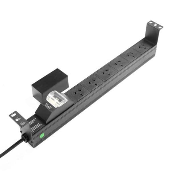 Dynamix DYNAMIX 6 Outlet 1RU Horizontal Power Rail (10A) with 6kA C-Curve RPR-6HMCB